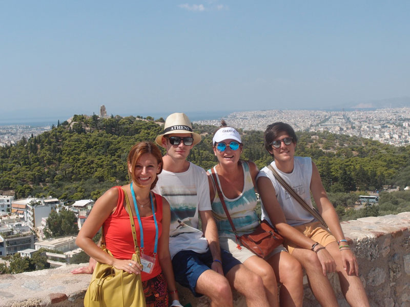 Acropolis with a spanish family