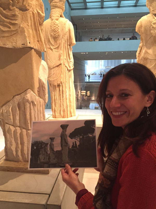 With the caryatids